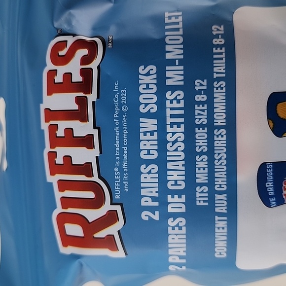 Ruffles 1 Pair Boxers + 2 Crew Sock Snack Aisle Original In Bag Size Med (31-33) - Picture 7 of 16